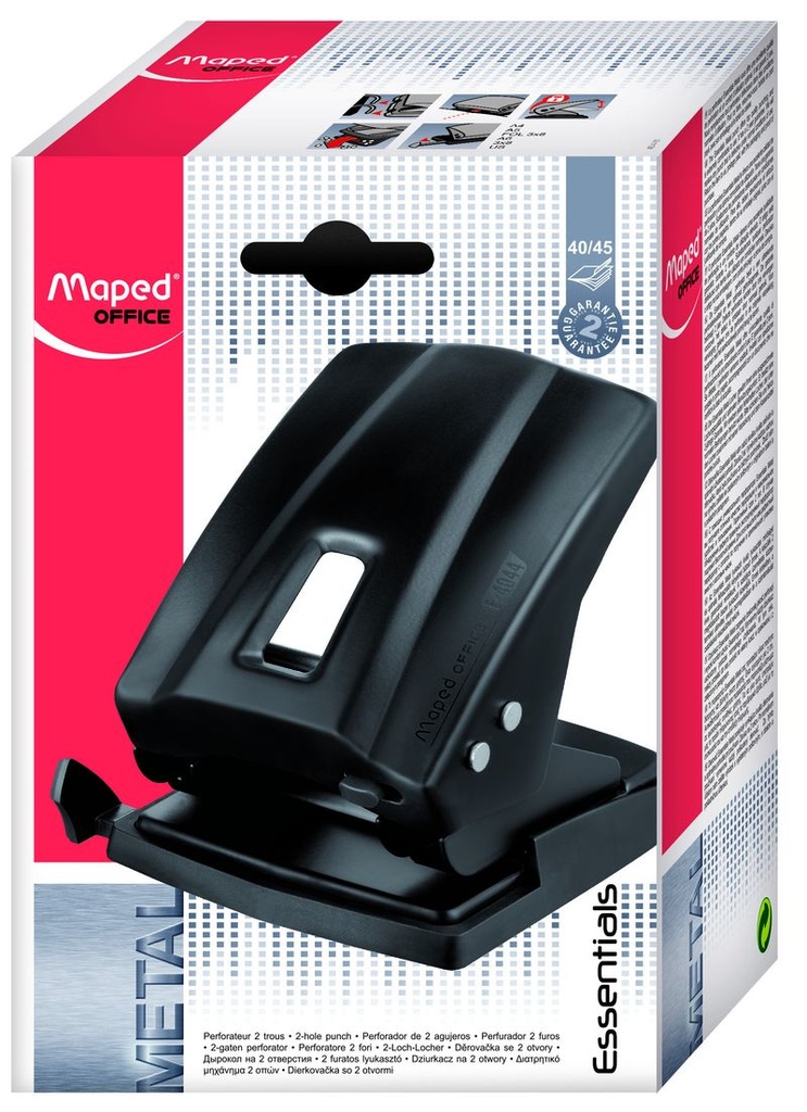 Perforadora essential metal 2 agujeros 40 / 45 hojas