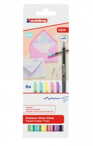 Pack 6 rotuladores surtidos 1200 pastel EDDING 1200-6-s pastel