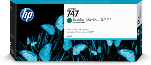 HP cartucho de tinta verde cromática designjet 747 de 300 ml