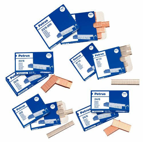 Grapas PETRUS 8 mm 40 hojas 22-8/24/8 1000 unidades
