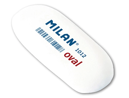 Goma de borrar MILAN blanca miga de pan ovalada