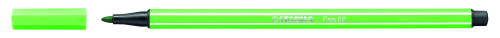 Rotulador punta fibra media 1MM. pen 68 verde hoja STABILO 68/43