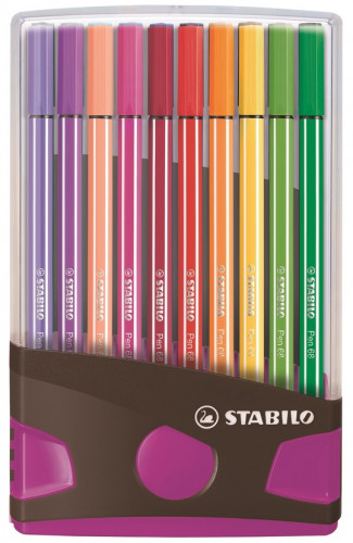 Caja 20 rotuladores pen 68 colorparade punta 1 mm antracita/rosa STABILO 6820-04-03