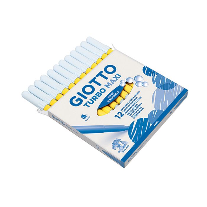 Rotulador GIOTTO turbomaxi amarillo caja 12UD