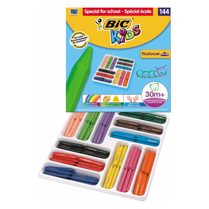 Lapiz cera bic PLASTIDECOR peques school pack 144UD