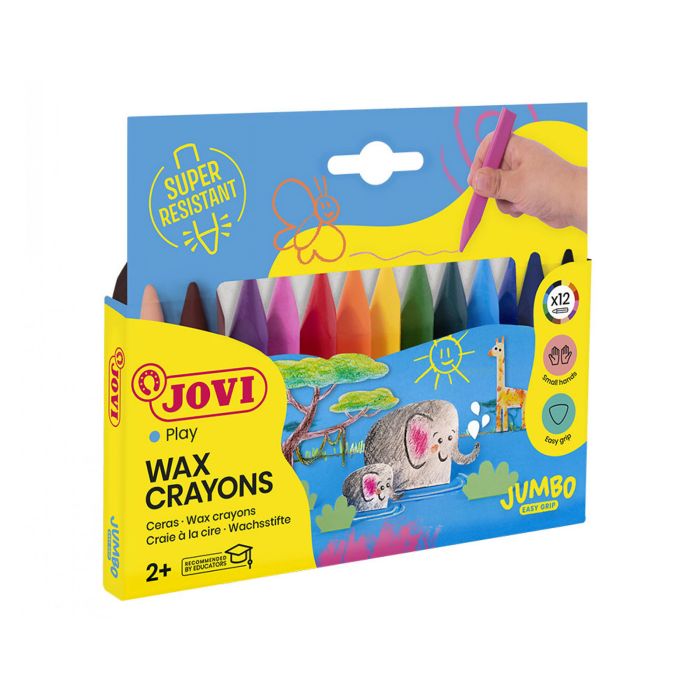 Lapiz cera JOVI triwax 12 colores