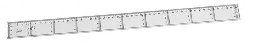 Regla plana transparente en plastico inyectado graduado y biselado 50 cm. FAIBO 41150