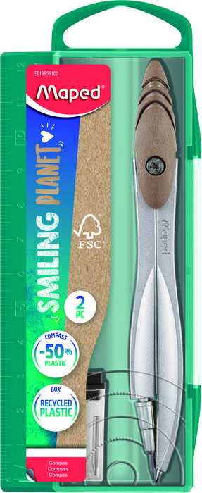 Compas MAPED study + estuche de minas smiling planet fsc mix