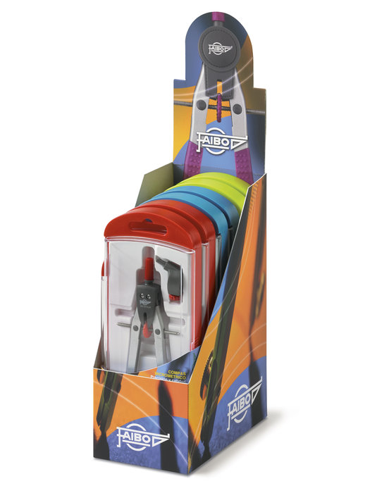 Compas FAIBO 613 con adaptador colores surtidos
