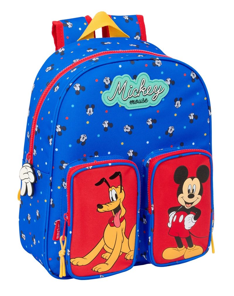 Mochila infantil bolsillos adapt. carro mickey mouse 'good day'