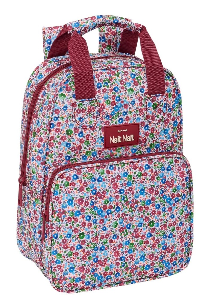 Mochila infantil nait nait 'flores coimbra burdeos'