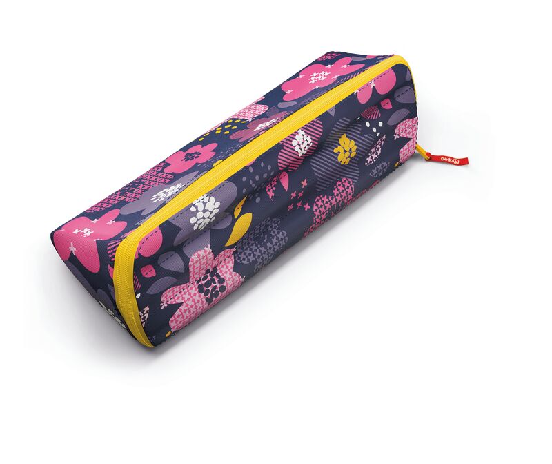 Portatodo xxl rosa con flores