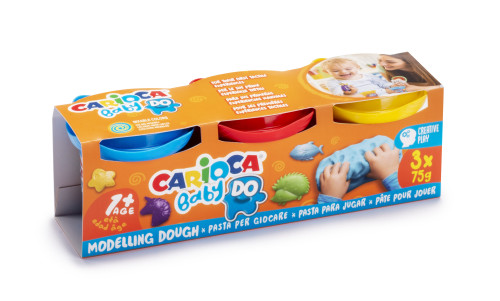 Set pasta de modelar CARIOCA baby dough 3X75GR CARIOCA 43179