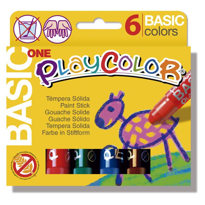 Tempera solida PLAYCOLOR 6 colores 10G
