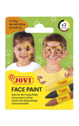 Set maquillaje face paint estuche de 3 barras animal JOVI 175AN