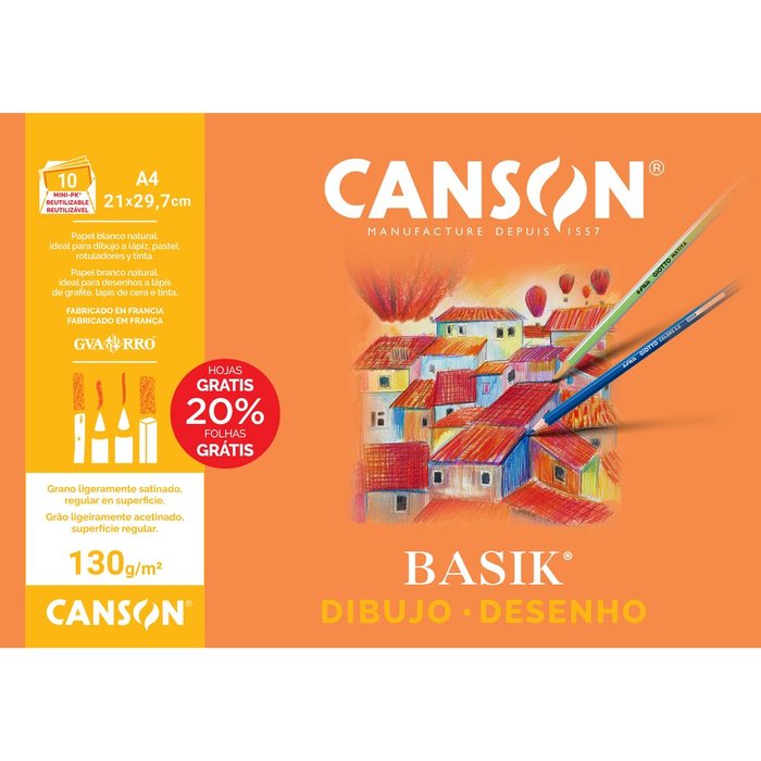 Minipack A4 10H basik liso 130 grs 20% hojas gratis