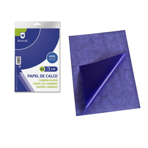 Papel carbon BISMARK A4 azul paquete 10UD