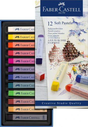 Estuche 12 barras soft pastel faber castell 128312