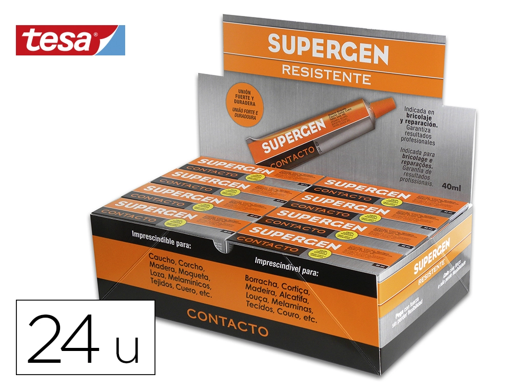 Pegamento supergen contacto incoloro 40 ml unidad