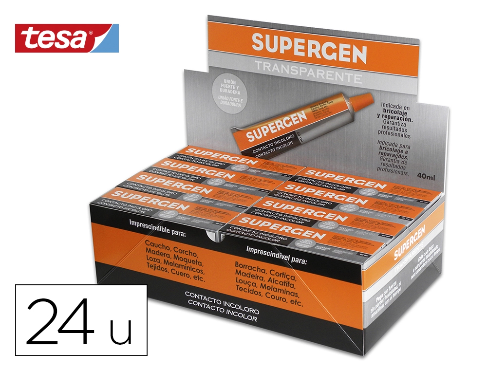 Pegamento supergen contacto 40 ml unidad