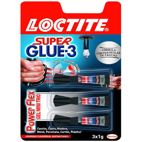 Adhesivo instantaneo super glue-3X1GR. monodosis power gel loctite 2640066