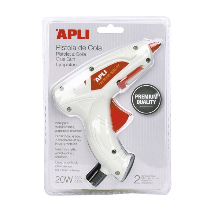 Pistola silicona apli 20W premium + 2 barras silicona