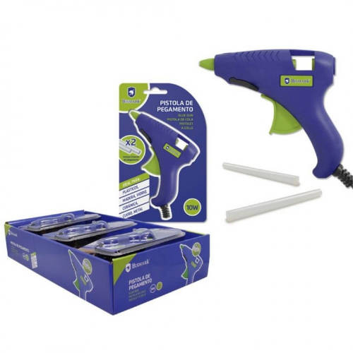 Pistola pegamento silicona 10W + 2 recambios bismark 327107