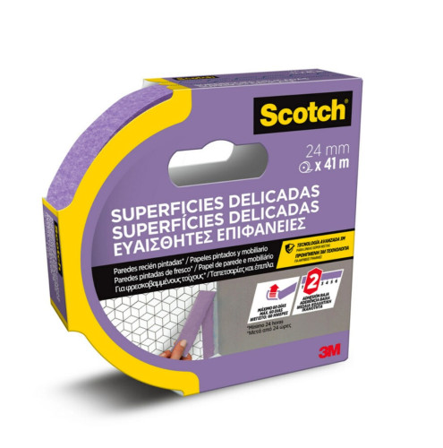 Rollo cinta adhesiva de enmascarar pintor superficies delicadas 24MM x 41M scotch 7100324370