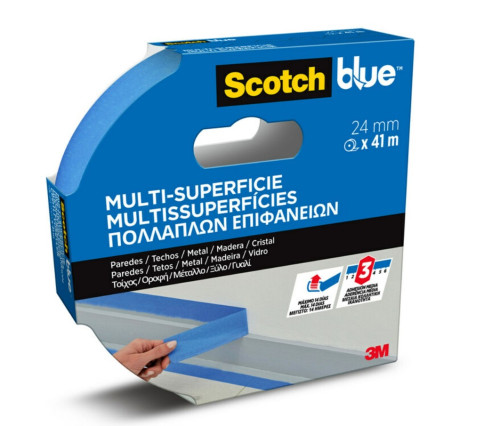 Rollo cinta adhesiva de enmascarar pintor scotchblue multisuperficie 24MM x 41M scotch 7100289922