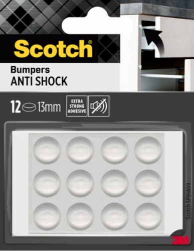 Blister 12 topes adhesivos antigolpes 13MM diametro transparentes SP91A59 scotch 7100309740