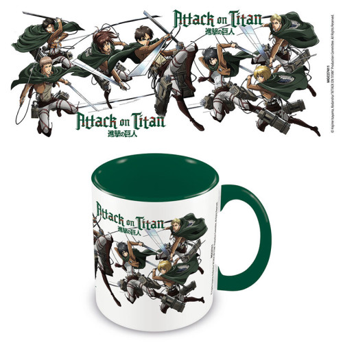 Taza personajes attack on titan interior verde 315 ml pyramid international redstring MGC27411