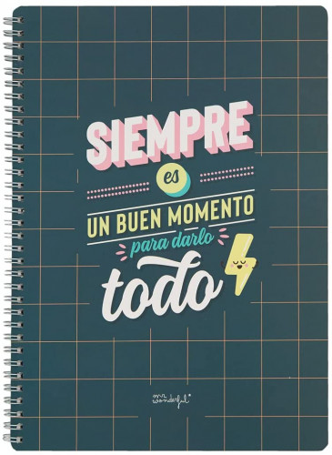 Libreta - siempre es buen momento para darlo todo mr wonderful WOA11049ES