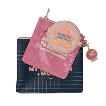 Set de 3 neceseres - life happens. shopping helps. mr.wonderful WOA11281EM