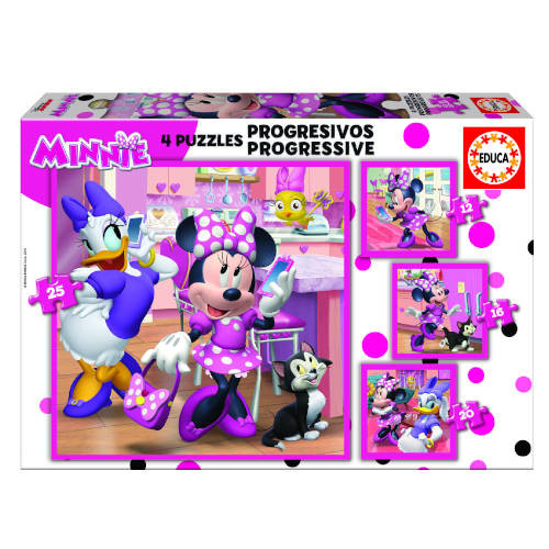 Puzzle progresivos minnie happy helpers 12-16-20-25 de 3-5 años educa borras 17630