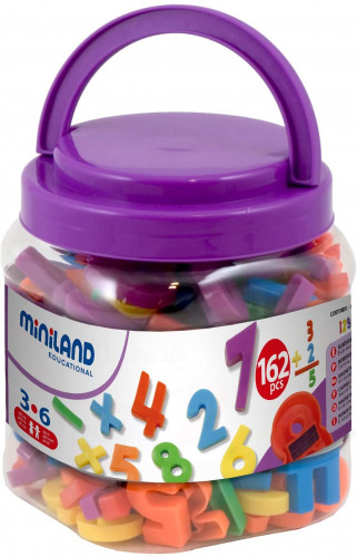 Juego letras numeros magneticos bote de 162 piezas miniland 97915