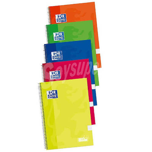 Cuaderno tapa extradura folio 80 hojas 4X4 colores surtidos oxford 400122760