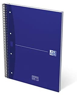 Cuaderno europeanbook 1 tapa extradura A4+ 80 hojas 5X5 color azul essentials oxford 100430421