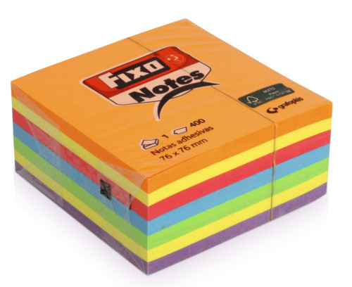 Cubo 400 notas adhesivas 76X76MM neon fixo 65005483
