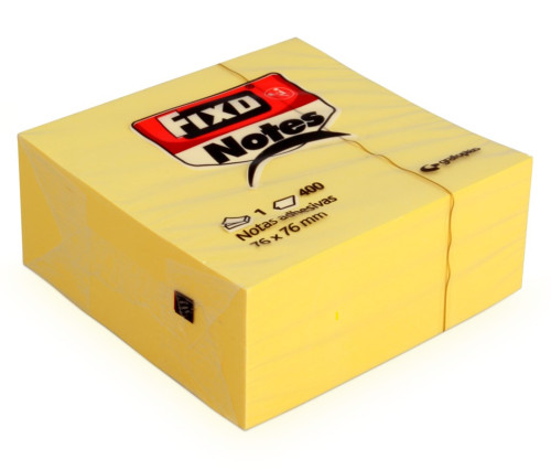 Cubo 400 notas adhesivas 76X76MM amarillas fixo 65005463