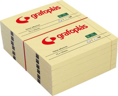 PACK3 bloc 100 notas adhesivas 40X50MM amarillas grafoplas 65205360