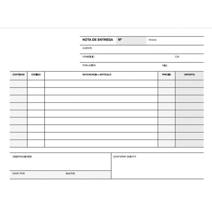 Talonario entrega 1/8 apaisado duplicado a-79