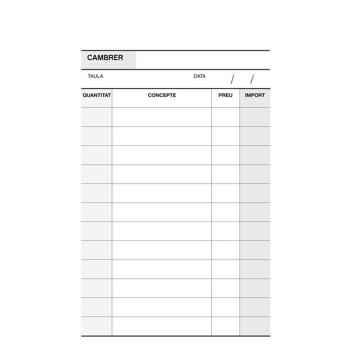 Talonario camarero bolsillo 9X14 duplicado a-140