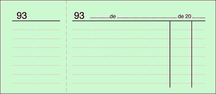 Talonario caja 1/3 del cuarto t-24 numerado verde