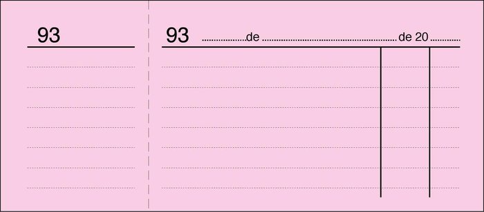 Talonario caja 1/3 del cuarto t-24 numerado rosa