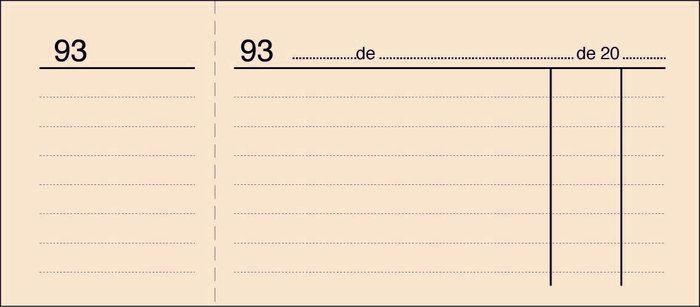 Talonario caja 1/3 del cuarto t-24 numerado naranja