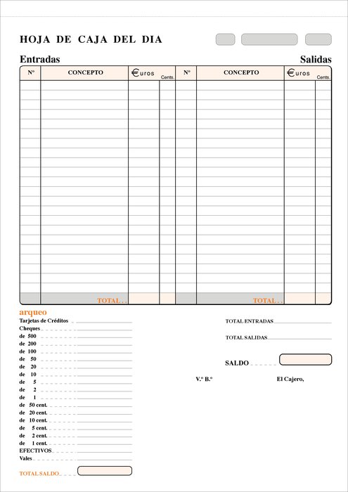 Talonario arqueo de caja folio t-33