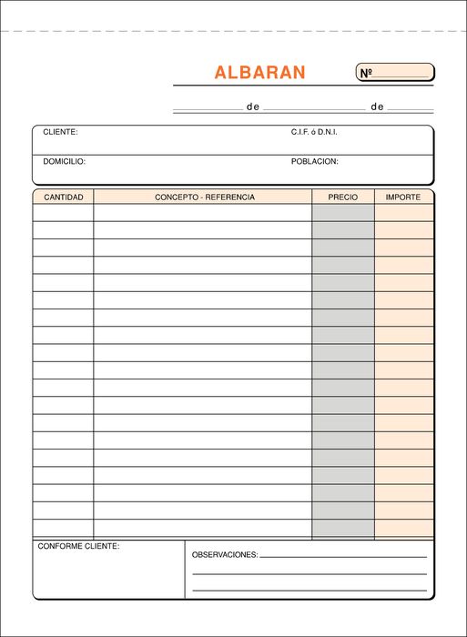Talonario albaran 4º t-122 natural triplicado autocopiante