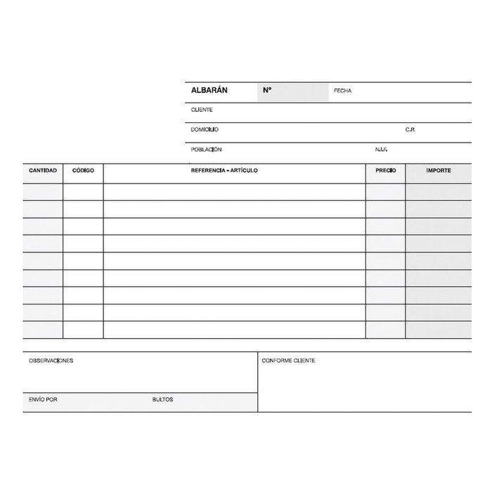 Talonario albaran 1/4 apaisado triplicado a-121