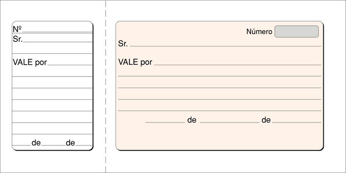 Talonario vales 1/3 cuarto t-22