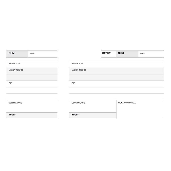 Talonario recibo 1/3 apaisado lito a-16 cat